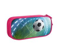 CRJSYCBYB Soccer Sports Ball Printed pencase Double Pencil Pouch Large Capacity Zip Stationery Case