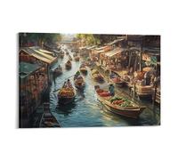 CRKATXU Bangkok Mekong River Wall Decor Poster Canvas Prints Picture Modern Wall Art Picture Wall Hanging for Home Decorations 08x12inch(20x30cm)
