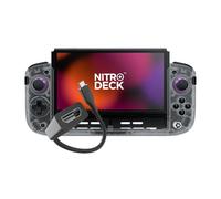CRKD Nitro Deck+ with HDMI Adapter - Handheld Pro Controller for Nintendo Switch & OLED Model - TV Dockable - Programmable Sidekicks & Back Buttons - TruCollection System (Clear White)