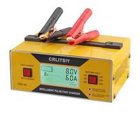 CRLITSIY CRLITSIY Car Battery Charger Smart Trickle Charger, 6V/8V/12V/14V/16V/24V 0-10Amp LCD Battery Charger for Car Motorcycle Boat Golf cart with Alligator Clips,8 Volt