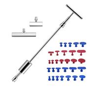 Crlvlyn Car Dent Puller Kit with T Bar, Dent Repair Kit Dent Remover with Dent Puller Tabs for Repairing Car Big Dents, Small Dents, Dings and Hail Damage