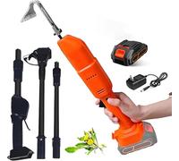 CRMARKM Cultivator Hoe,Electric Weeder with Rechargeable Lithium Battery & Telescopic Pole,Electric Digging Hoe Hand, 2-in-1 Gardening Tools & Rake,for Loosening Soil and Weeding(1 Battery)