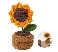 Cro/chet Sunflower Gifts,Handcrafted Sunflower,Inspired Decor with Emotional Support Sunflower,Perfect Flower Presents for Teacher's Day & Birthday Celebrations,Cute Cro/chet Sunflower Gifts For Women