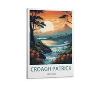 Croagh Patrick Ireland Vintage Travel Poster Mountain 12x18inch(30x45cm) Print Home Bedroom Office Living Room Decor Canvas