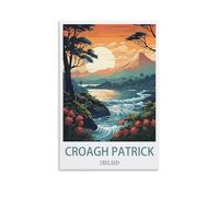 Croagh Patrick Ireland Vintage Travel Poster Mountain 20x30inch(50x75cm) Print Home Bedroom Office Living Room Decor Canvas