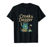 Croak & Dagger Kawaii Pirate Frog Cottagecore Art T-Shirt