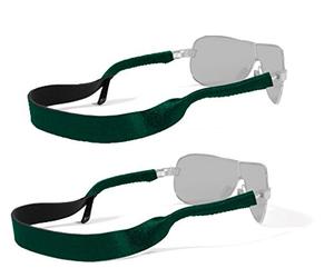 Croakies Solids Adjustable Eyewear Retainer, Regular, Hunter Green (2-Pack)