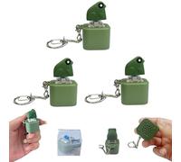 Croaking Frog Keychain, Rechargeable Croaking Frog Keychain, Frogs Sound Keychains for Stress Relief, With Colorful Lights, for Focus Break Or Just Making Friends Laugh (3 Pcs)