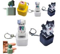Croaking Frog Keychain With Colorful Lights Rechargeable Stress Reliever Anxiety Keychain Fun Stress-Relieving Animal Sensory