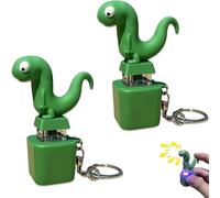 Croaky Buddy Keychain, 2/3PCS Fun Duck Frog Lizard Button Keychain Toy, Rechargeable Portable Animals Sound Effect Button (2pcs Lizard,1)