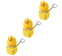 Croaky Buddy Keychain, 2/3PCS Fun Duck Frog Lizard Button Keychain Toy, Rechargeable Portable Animals Sound Effect Button (3pcs Duck,1)