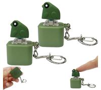 Croaky Buddy Keychain, Duck Frog Keychain, Lizard Button, Duckeys Fidget Keycap, With Colorful Lights, Fun & Portable Anxiety Relief Toy Pop Fidget Toys (Frog*2)