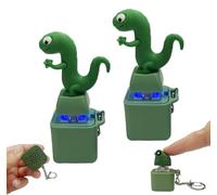 Croaky Buddy Keychain, Duck Frog Keychain, Lizard Button, Duckeys Fidget Keycap, With Colorful Lights, Fun & Portable Anxiety Relief Toy Pop Fidget Toys (Lizard*2)