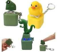 Croaky Buddy Keychain, Duck Frog Keychain, Lizard Button, Duckeys Fidget Keycap, With Colorful Lights, Fun & Portable Anxiety Relief Toy Pop Fidget Toys (mix*3)