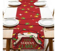 Croar Christmas Vacation Classic Movie Table Runner, You Serious Clark Car Xmas Tree Kitchen Dining Table Decoration, Burlap Indoor Outdoor Home Decor Holiday Party Supply 13 x 90 Inches
