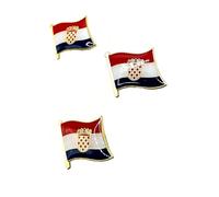 Croatia Croatian Balkan EU Europe Metal Enamel Country Flag Pin Badge Pack of 3