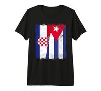 Croatia Cuba Half Flag Croatian Cuban Heritage Premium T-Shirt