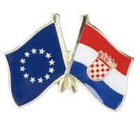 Croatia European Union EU Friendship Flag Metal Pin Badge Brooch