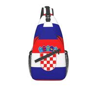 Croatia Flag 01 Croatia Shoulder Bag Croatia Flag Sling Backpack Daypack Casual Hiking Bag Croatian Backpack Bag for Outdoor