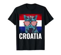 Croatia flag Balkan Peninsula vacation Cat Croatia T-Shirt