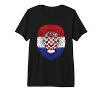 Croatia Flag Colors Lion Head Croatian Heritage Premium T-Shirt