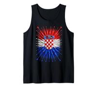 Croatia Flag Splash Art Design Patriotic Croatian Flag Tank Top
