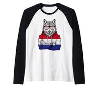 Croatia Flag Wolf Croatian Roots Hrvatska Raglan Baseball Tee