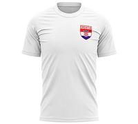 Croatia Football Shirt Men - Retro Croatia Flag Badge T Shirt - Football European Country 2021 2020 Supporters Red White Chequers 1912 Tee Him - Croatian Tournament Footy Soccer Top, S, White