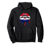 Croatia Girl Lips Drip Pullover Hoodie