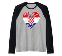 Croatia Independence Day June 25th Flag Design I Love Zagreb Raglan Baseball Tee