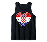 Croatia Independence Day June 25th Flag Design I Love Zagreb Tank Top