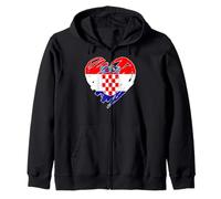 Croatia Independence Day June 25th Flag Design I Love Zagreb Zip Hoodie