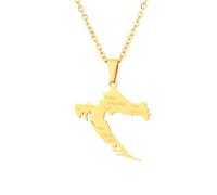 Croatia Map & Cities Name Pendant Necklaces For Women Men Stainless Steel Maps of the Croatian With Cities Šibenik Jewellry (Style A,Gold Color,60cm Chain)