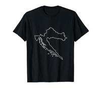 Croatia Map Travel Croatian Value Graphic T-Shirt, Men, Black, XL