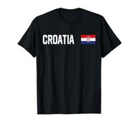 Croatia National Flag Retro Distressed Patriotic Graphic T-Shirt