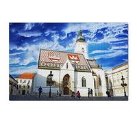 Croatia Puzzle 1000 Pieces Croatia St. Mark's Church Zagreb Puzzle Game Artwork Travel Souvenir 38x52CM