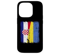 Croatia Ukraine Half Flag Croatian Ukrainian Heritage Case for iPhone 14 Pro