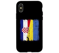 Croatia Ukraine Half Flag Croatian Ukrainian Heritage Case for iPhone X/XS