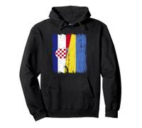 Croatia Ukraine Half Flag Croatian Ukrainian Heritage Pullover Hoodie