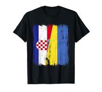 Croatia Ukraine Half Flag Croatian Ukrainian Heritage T-Shirt