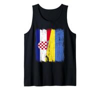 Croatia Ukraine Half Flag Croatian Ukrainian Heritage Tank Top