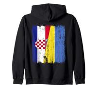 Croatia Ukraine Half Flag Croatian Ukrainian Heritage Zip Hoodie