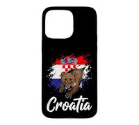 Croatian Flag Marten Burst Hrvatska Pride Design Case for iPhone 15 Pro Max