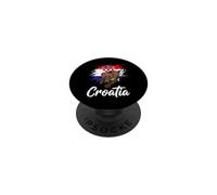 Croatian Flag Marten Burst Hrvatska Pride Design PopSockets Adhesive PopGrip