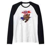 Croatian Flag Marten Burst Hrvatska Pride Design Raglan Baseball Tee