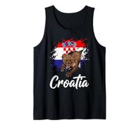 Croatian Flag Marten Burst Hrvatska Pride Design Tank Top