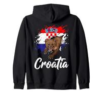 Croatian Flag Marten Burst Hrvatska Pride Design Zip Hoodie