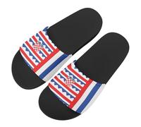 Croatian Flag Novelty Sunflowers Pattern Slide Sandals for Women Girls, Comfotable Open Toe Non Slip Single Band Slide Sandals