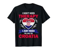 Croatian Flag Vacation Gift Therapy Funny Croatia T-Shirt