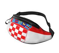 Croatian Flag Waving Fanny Pack Fashion Waist Bag Adjustable Hip Bum Bag for Men Women